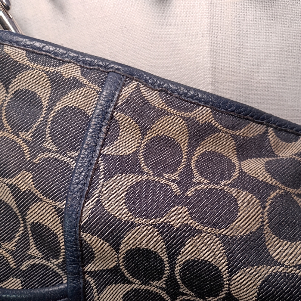 Coach Canvas and Leather Shoulder Bag - Black and Brown - Picture 7 of 14
